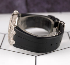 AUDEMARS PIGUET Lady Royal Oak 33mm Iced 8ct Diamonds Black Dial Watch 67620ST