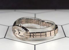 Cartier 27mm Tonneau 18K White Gold Diamond Ladies Quartz Watch 2545
