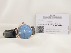 IWC Portofino 40mm 18K RG Blue Dial Leather Strap Men's Watch IW356522