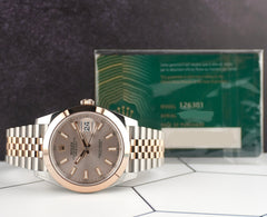 Rolex Datejust 41mm Steel Rose Gold Sundust Dial Men's Watch 126301