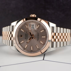 Rolex Datejust 41mm Steel Rose Gold Sundust Dial Men's Watch 126301