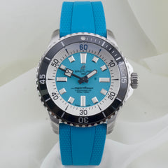 Breitling Superocean Automatic 44mm Steel Turquoise Rubber Strap A17376211L2S2