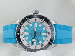 Breitling Superocean Automatic 44mm Steel Turquoise Rubber Strap A17376211L2S2