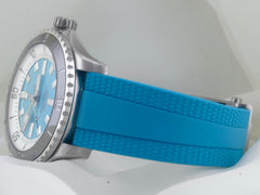 Breitling Superocean Automatic 44mm Steel Turquoise Rubber Strap A17376211L2S2