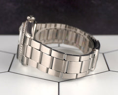 Rolex 36mm Datejust Mens Steel Engine-Turned Oyster Grey Dial Watch 1603