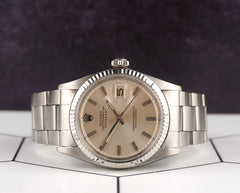 Rolex 36mm Datejust Mens Stainless Steel Watch Fluted Oyster Silver Dial 1601