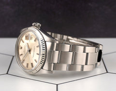 Rolex 36mm Datejust Mens Stainless Steel Watch Fluted Oyster Silver Dial 1601