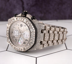 AUDEMARS PIGUET Royal Oak Offshore 42mm 30ct Diamonds Steel Watch 25770ST Papers