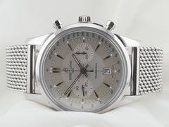Breitling Transocean Chronograph 43mm Steel Smooth Mercury Silver Dial AB015412
