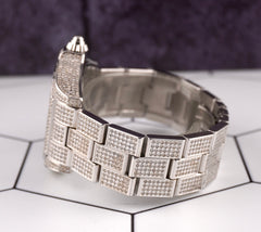 Cartier Roadster GMT XL 42mm Men's Steel Watch Iced 8ct Diamonds Roman Ref 3312