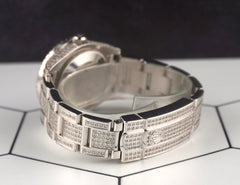 Rolex Oyster Perpetual 31mm Midsize ICED 8ct Diamonds Pink Steel Watch 177200