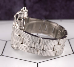 Cartier Roadster XL Men's Watch Black Dial 43mm Iced Out 6ct Diamonds Ref 2618