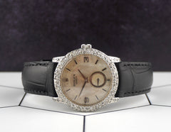 Rolex 35mm Cellini Cellinium Platinum 2ct Diamonds Mop Dial Men's Watch 5240