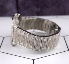 Cartier Santos Medium 35mm Custom Iced 13ct Diamonds Ladies Steel Watch 4075