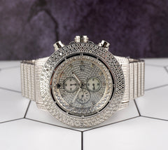 Ice Time Crown II 50mm Men's Quartz Iced Out 10ct Diamonds Steel Watch