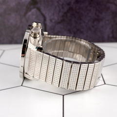 Ice Time Crown II 50mm Men's Quartz Iced Out 10ct Diamonds Steel Watch