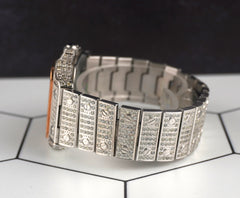 Cartier Santos 32mm Ladies RG Plated Watch Iced 10ct White Diamonds 2823