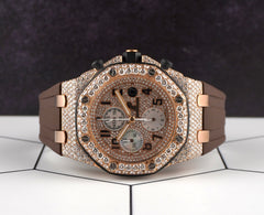 Audemars Piguet 42mm Royal Oak Offshore 18k Rose gold 17ct Diamond Watch 26470OR