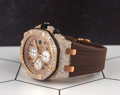 Audemars Piguet 42mm Royal Oak Offshore 18k Rose gold 17ct Diamond Watch 26470OR