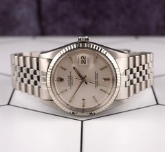 Rolex 36mm Datejust Mens Stainless Steel Watch Fluted Jubilee Silver Dial 1601