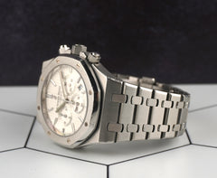 Audemars Piguet Royal Oak 41mm Chronograph White Dial Steel Watch 26320ST Papers