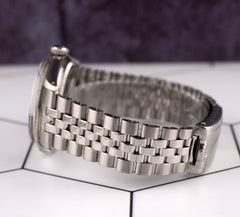 Rolex 36mm Datejust Mens Steel Watch Fluted Folded Jubilee Silver Dial 1601