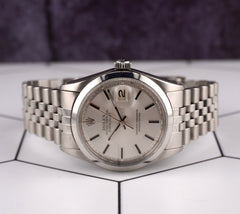Rolex 36mm Datejust Mens Steel Smooth Jubilee D-LINK Silver Dial Watch 1600