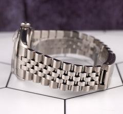 Rolex 36mm Datejust Mens Steel Smooth Jubilee D-LINK Silver Dial Watch 1600