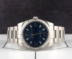 Rolex 34mm Oyster Perpetual Air King Blue Dial Steel Mens Watch 114210