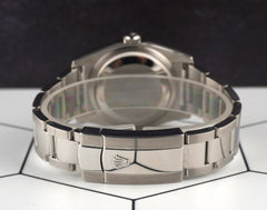 Rolex 36mm Datejust Steel White Gold Black Dial Oyster Men's Watch 116234
