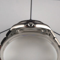 Rolex 36mm Datejust Steel White Gold Black Dial Oyster Men's Watch 116234