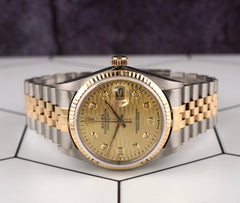 Rolex Datejust 36mm Yellow Gold Fluted Motif Diamond Dial Jubilee Watch