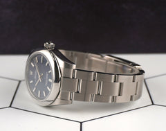 Rolex 31mm Oyster Perpetual Midsize Dark Blue Dial Steel Ladies Watch 177200