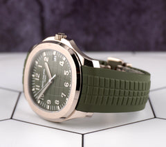 Patek Philippe Aquanaut Jumbo 18K White Gold Khaki Green Men's Watch 5168G-010