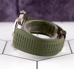 Patek Philippe Aquanaut Jumbo 18K White Gold Khaki Green Men's Watch 5168G-010