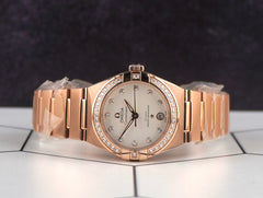 Omega 29mm Constellation 18K Rose Gold Diamond Dial Watch 131.55.29.20.52.001