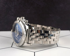 Breitling 44mm Chronomat Stainless Steel Black Dial Mens Watch AB011012