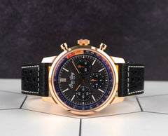 Breitling 41mm Top Time B01 Rose Gold Leather Strap Men's Watch RB0176