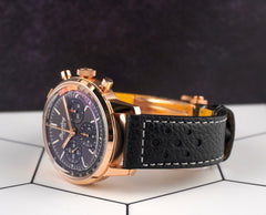 Breitling 41mm Top Time B01 Rose Gold Leather Strap Men's Watch RB0176