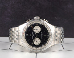 Breitling 42mm Premier B01 Chronograph Green Dial Steel Men's Watch AB0118