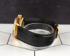Rolex 34mm Date 18k Yellow Gold Champagne Dial Vintage Men's Watch 15038