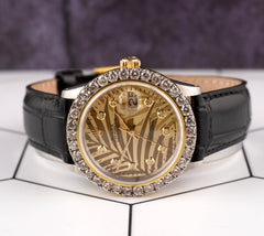 Rolex Datejust 36mm 2-Tone 2.50ct Palm Motif Diamonds Dial Men's Watch