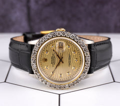 Rolex Datejust 36mm 2-Tone 2.50ct Motif Diamonds Dial Men's Watch