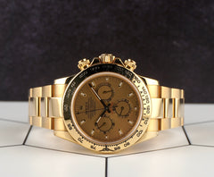 Rolex 40mm Daytona 18K Yellow Gold Cosmograph Yellow Gold Dial Mens Watch 116508