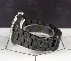 Rolex Sea-Dweller 40mm Black IcedOut 5ct Steel Men's Watch 16600