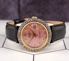 Rolex Datejust 36mm 2-Tone 2.50ct Pink Diamonds Dial Men's Watch