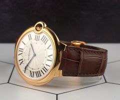 Cartier 46mm Ballon Bleu 18k Yellow Gold Automatic Silver Dial Men's Watch 3376