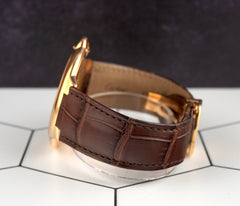 Cartier 46mm Ballon Bleu 18k Yellow Gold Automatic Silver Dial Men's Watch 3376