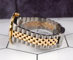 Rolex Men's Datejust 36mm YG & Steel ICED 2.50ct Diamonds Pink Palm Dial Watch