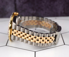 Rolex Men's Datejust 36mm YG & Steel ICED 2.50ct Diamonds Blue Motif Dial Watch